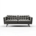Dwuosobowa sofa czarna z ekoskóry 190 x 84 x 84 cm
