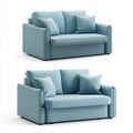 Dwuosobowa sofa rozkładana z tkaniny jasnoniebieska, 150 x 90 x 88 cm