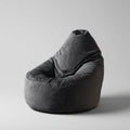 Fotel worek bean bag z poliestru sztruksowego, ciemnoszary, 90 x 90 x 105 cm