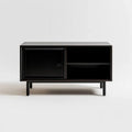 Czarna szafka RTV z płyty MDF 120 × 40 × 70 cm