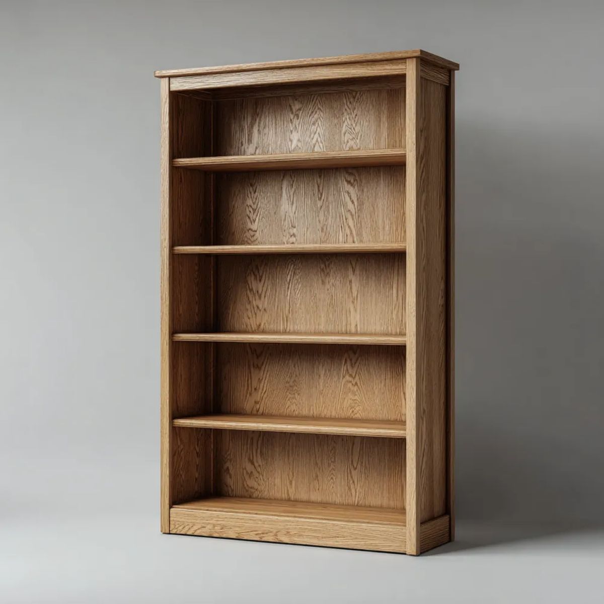 Drewniany regał biblioteczny 5-poziomowy, jasnobrązowy, 90 x 35 x 180 cm