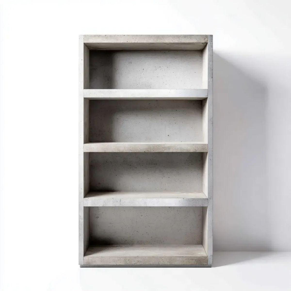 Regał z betonu architektonicznego szary 80 x 30 x 180 cm z 4 otwartymi półkami