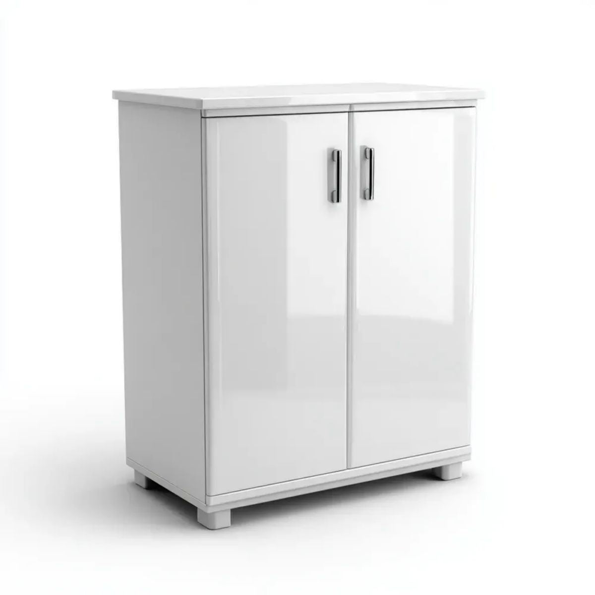 Biała szafka do przechowywania z płyty wiórowej laminowanej 80 x 40 x 90 cm, 2 drzwi