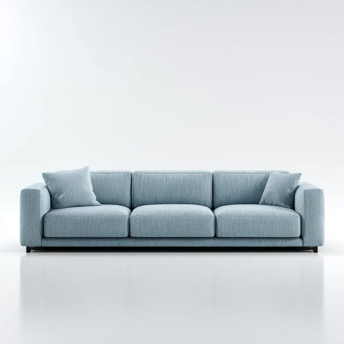 Trzyosobowa sofa z tkaniny jasnoniebieska 230 x 95 x 85 cm