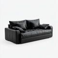 Dwuosobowa sofa rozkładana z ekoskóry czarna 200 x 95 x 85 cm
