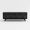 Czarna szafka RTV z płyty MDF 160 x 40 x 60 cm z 2 drzwiami