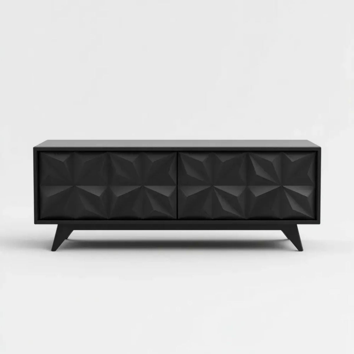 Czarna szafka RTV z płyty MDF 160 x 40 x 60 cm z 2 drzwiami