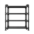 Regał industrialny 4-półkowy czarny ze stali i płyty MDF 60 x 25 x 80 cm
