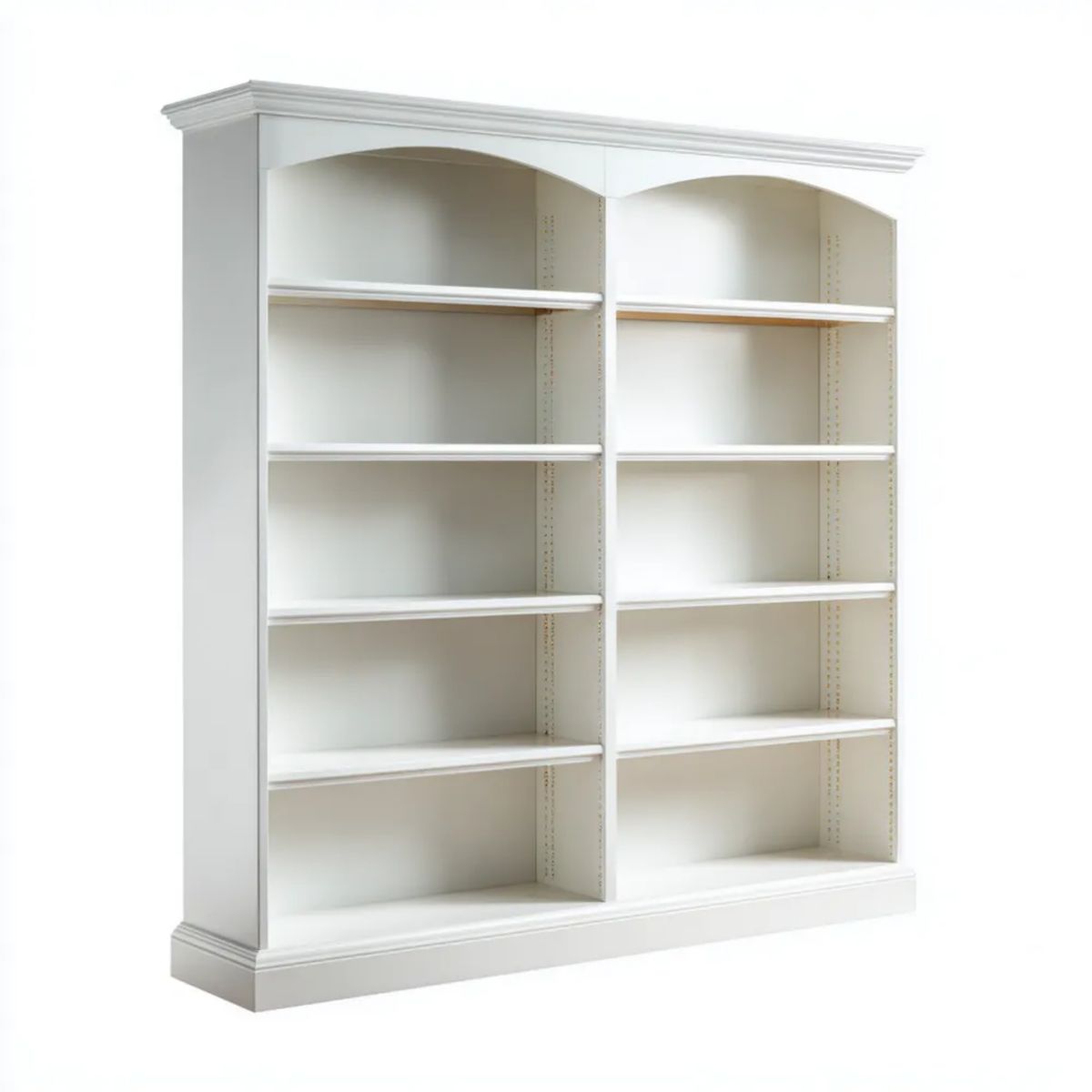 Biały regał biblioteczny z płyty MDF 160 × 35 × 200 cm, 8 regulowanych półek