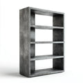 Regał biblioteczny z płyty wiórowej w dekorze szarego betonu, 60 x 24 x 120 cm, 4 półki