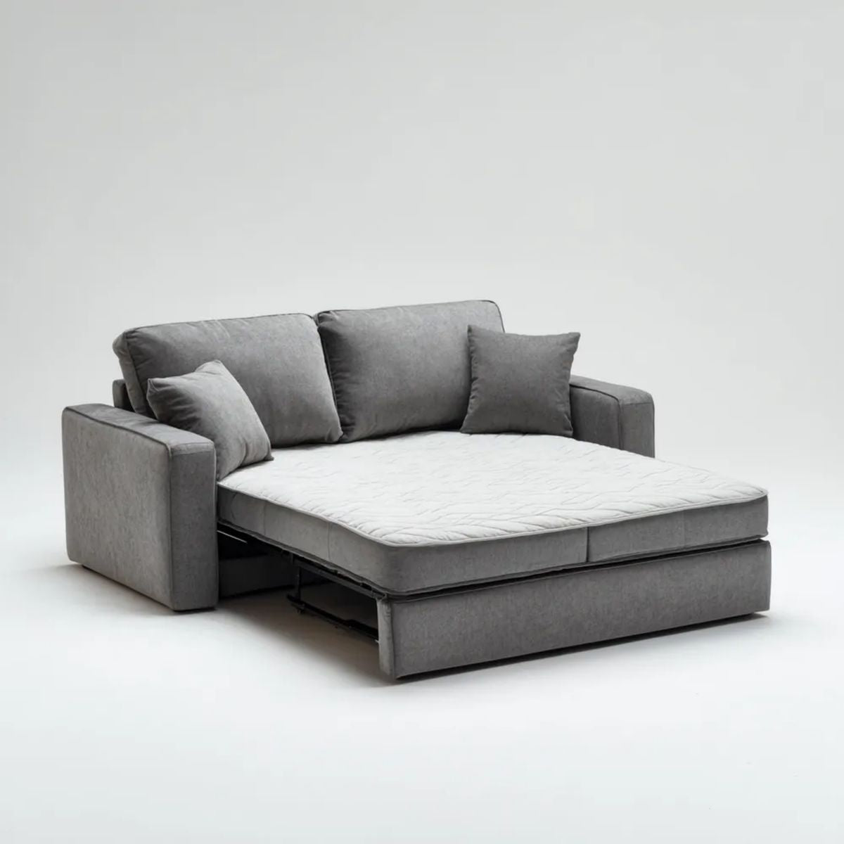 3-osobowa sofa rozkładana z tkaniny szaro-biała 230 x 100 x 85 cm