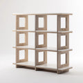 Prostokątny regał biblioteczny z płyty wiórowej laminowanej, biały/dąb, 120 x 30 x 120 cm