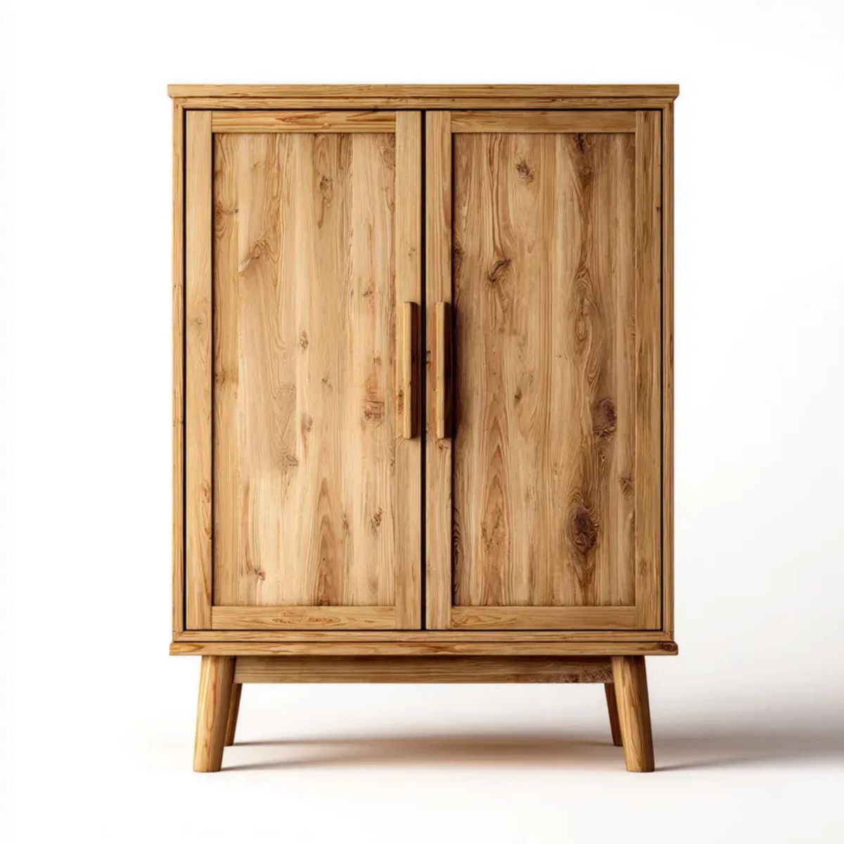 Drewniana szafa dwudrzwiowa, naturalny dąb, 100 × 45 × 180 cm