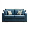 Granatowa sofa dwuosobowa z tapicerką poliestrową i 4 poduszkami, 170 x 85 x 88 cm