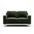 Dwuosobowa sofa z poliestrowego sztruksu, oliwkowozielona, 160 × 85 × 82 cm
