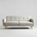 Trzyosobowa sofa jasnoszara z tapicerką poliestrową, 200 × 85 × 85 cm
